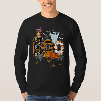 Boo Creepy Owl Pumpkin Ghost  Halloween Costume Tシャツ