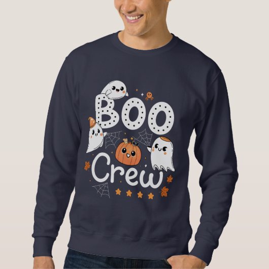Boo Crew Cute Halloween Ghosts and Pumpkin スウェットシャツ (正面)