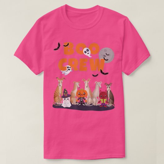 Boo Crew Funny Halloween Dog Lover Greyhound Spook Tシャツ (デザイン正面)