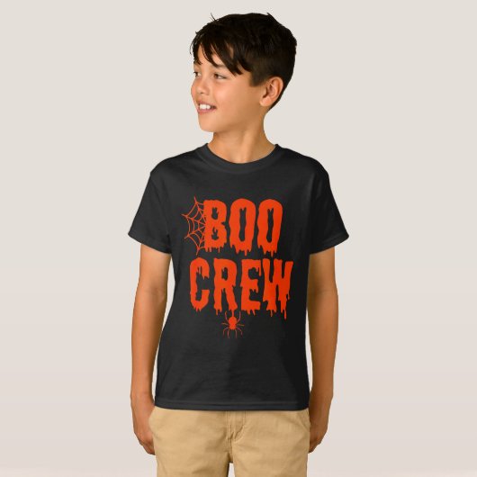 Boo Crew Funny Halloween Shirt For Group Costume F Tシャツ (正面フル)