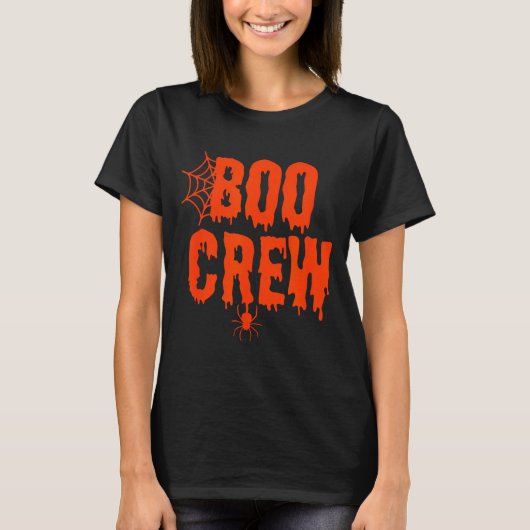 Boo Crew Funny Halloween Shirt For Group Costume F Tシャツ (正面)