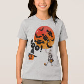 Boo Crew Halloween Kids T-Shirt with Skeleton, Bat トライブレンドＴシャツ (正面)