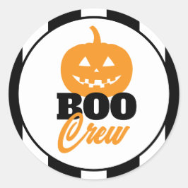 Boo Crew Jack O Lantern Halloween Design ラウンドシール