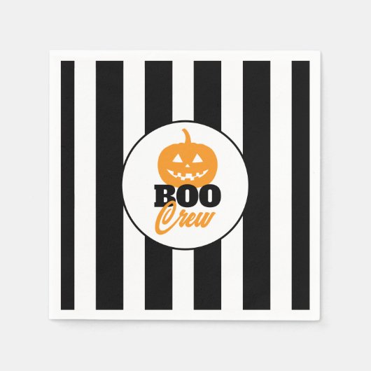 Boo Crew Jack O Lantern Halloween Party スタンダードカクテルナプキン (正面)
