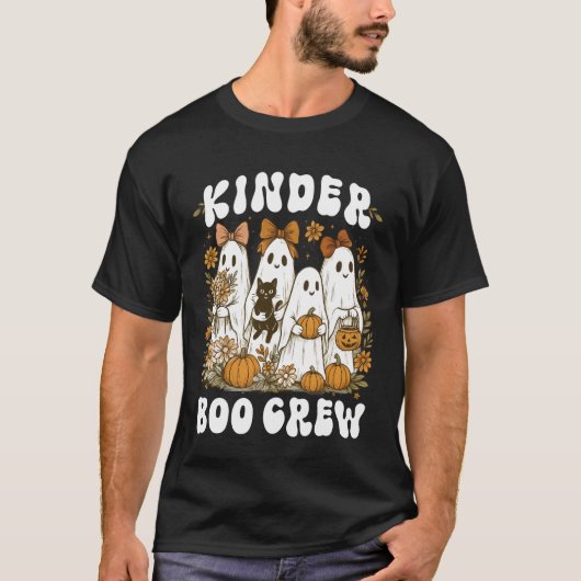 Boo Crew Kindergarten Teacher Halloween Ghost Wome Tシャツ (正面)