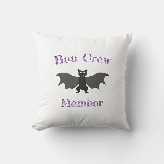 Boo Crew Member Bat Throw Pillow クッション (正面)