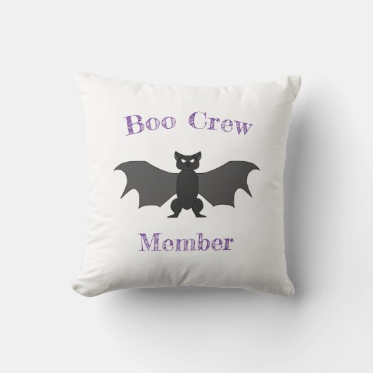 Boo Crew Member Bat Throw Pillow クッション (正面)