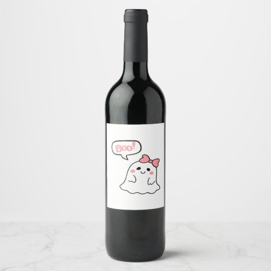 Boo! Cute Boo Minimal Clean ワインラベル (正面)