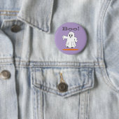 Boo! Cute Ghost Funny Halloween Button 缶バッジ (インサイチュ)