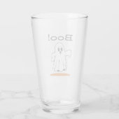 Boo! Cute Ghost Funny Halloween Pint Glass タンブラーグラス (裏面)