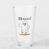 Boo! Cute Ghost Funny Halloween Pint Glass タンブラーグラス (正面)