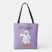 Boo! Cute Ghost Funny Halloween Tote Bag トートバッグ (裏面)