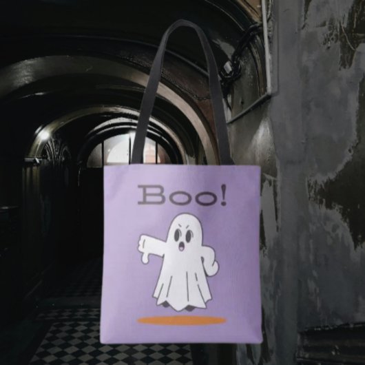 Boo! Cute Ghost Funny Halloween Tote Bag トートバッグ
