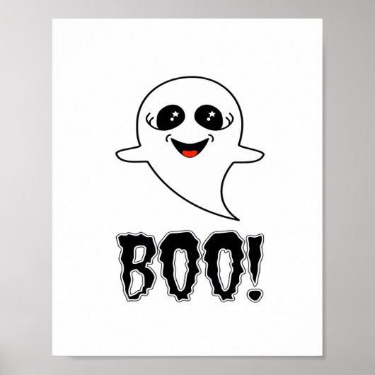 Boo! Cute Little Halloween By Lucas Retro Classic ポスター (正面)