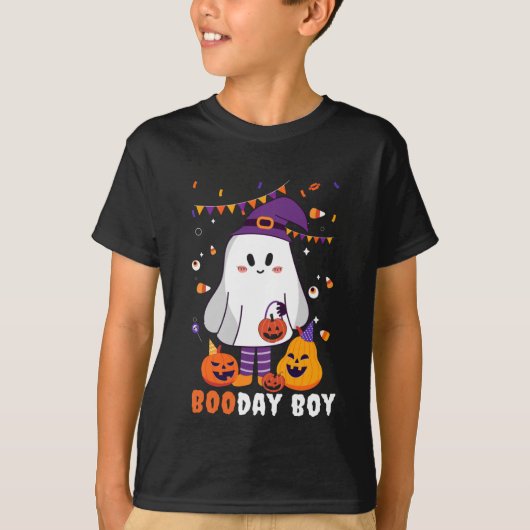boo-day boy halloween birthday tシャツ (正面)