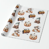 BOO Day Cute Watercolor Ghost Fall Wrapping Paper ラッピングペーパー (アンロールド)