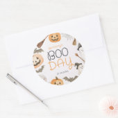 Boo Day Spooky Halloween Birthday ラウンドシール (封筒)