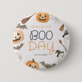 Boo Day Spooky Halloween Birthday 缶バッジ (正面)