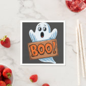 Boo Fantôme d'halloween スタンダードカクテルナプキン (インサイチュ)