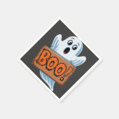 Boo Fantôme d'halloween スタンダードカクテルナプキン (角)