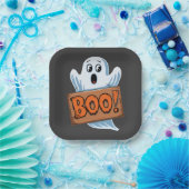 Boo Fantôme d'halloween ペーパープレート (パーティー)