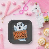 Boo Fantôme d'halloween ペーパープレート (パーティー)