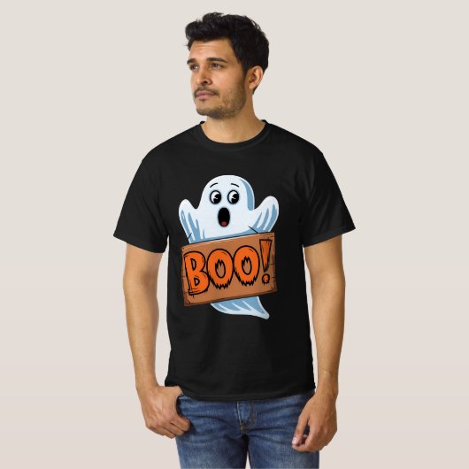 Boo Fantôme d'halloween Tシャツ (正面フル)