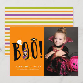 Boo & Friendsハロウィンフォトカード 招待状
