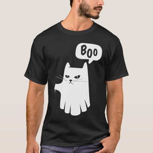 Boo Ghost Cat Disapprove Disapproval Halloween 202 Tシャツ (正面)