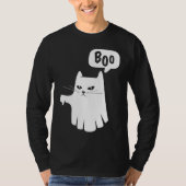 Boo Ghost Cat Disapprove Disapproval Halloween 202 Tシャツ (正面)