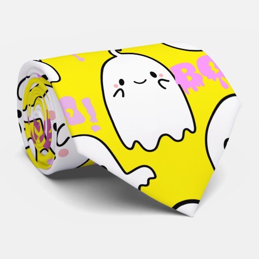 Boo, ghostly.感じb Yellow BG ネクタイ (ロール)