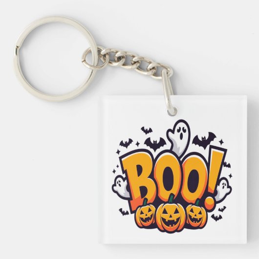 Boo ghosts halloween  キーホルダー (正面)