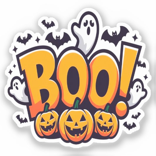 Boo ghosts halloween シール (正面)