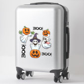 BOO! Ghosts with Pumpkins Halloween Cartoon Chaos シール (スーツケース)