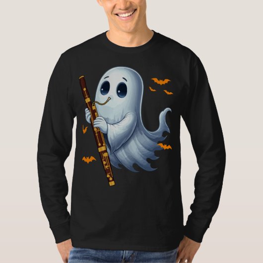 Boo Ghoul Playing Bassoon Halloween Musical Instru Tシャツ (正面)