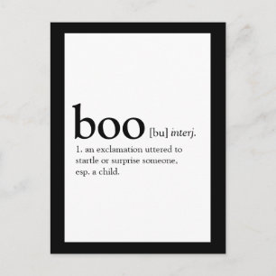 Boo Halloweenカードの辞書定義 ポストカード
