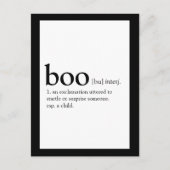 Boo Halloweenカードの辞書定義 ポストカード (正面)