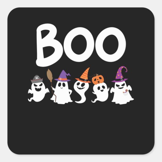 Boo Halloween スクエアシール (正面)