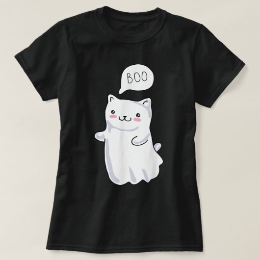 Boo Halloween Cat Costume Gift - Boo Funny Cat Gif Tシャツ (デザイン正面)