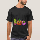 Boo Halloween Costume Spiders Witch Pumpkin Bat Ca Tシャツ (正面)