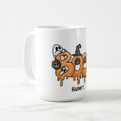 Boo Halloween cute ghost Personalized name  コーヒーマグカップ (正面左)