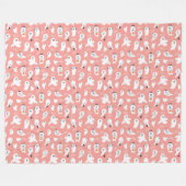 Boo Halloween Cute Ghosts  フリースブランケット (正面(横))