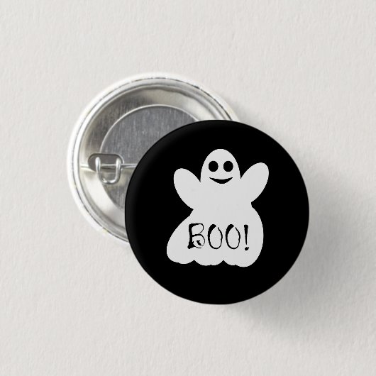 Boo! Halloween Ghost Button Badge 缶バッジ (正面&裏面)