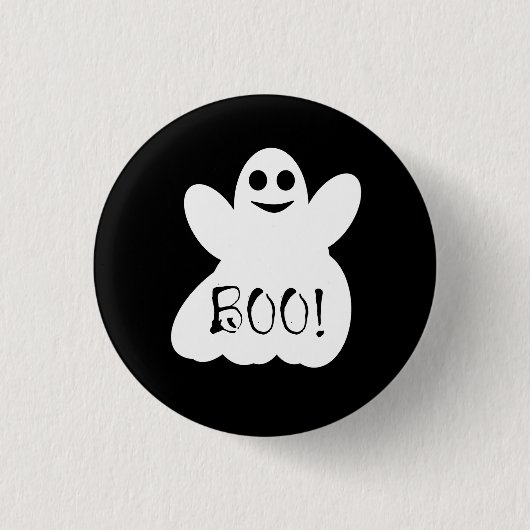 Boo! Halloween Ghost Button Badge 缶バッジ (正面)