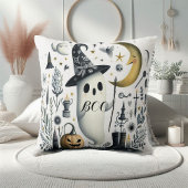 Boo Halloween Ghost Stars Night Half Moon Jack Fun クッション