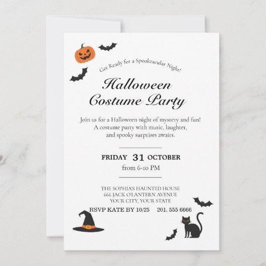 BOO! Halloween Invitation Card 招待状 (裏面)