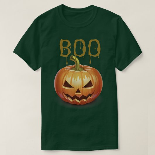 boo halloween spiders ghosts pumpkin & witch hat tシャツ (デザイン正面)