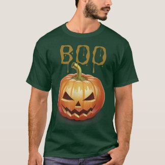 boo halloween spiders ghosts pumpkin & witch hat tシャツ