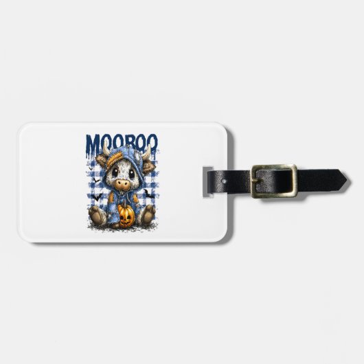 Boo Halloween Spooky Highland Cow ラゲッジタグ (正面横)