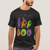 Boo Hands American Sign Language Pride ASL Hallowe Tシャツ (正面)